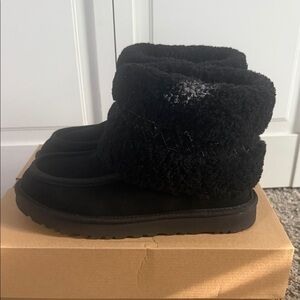UGG Black Winter Mini Braid Boot